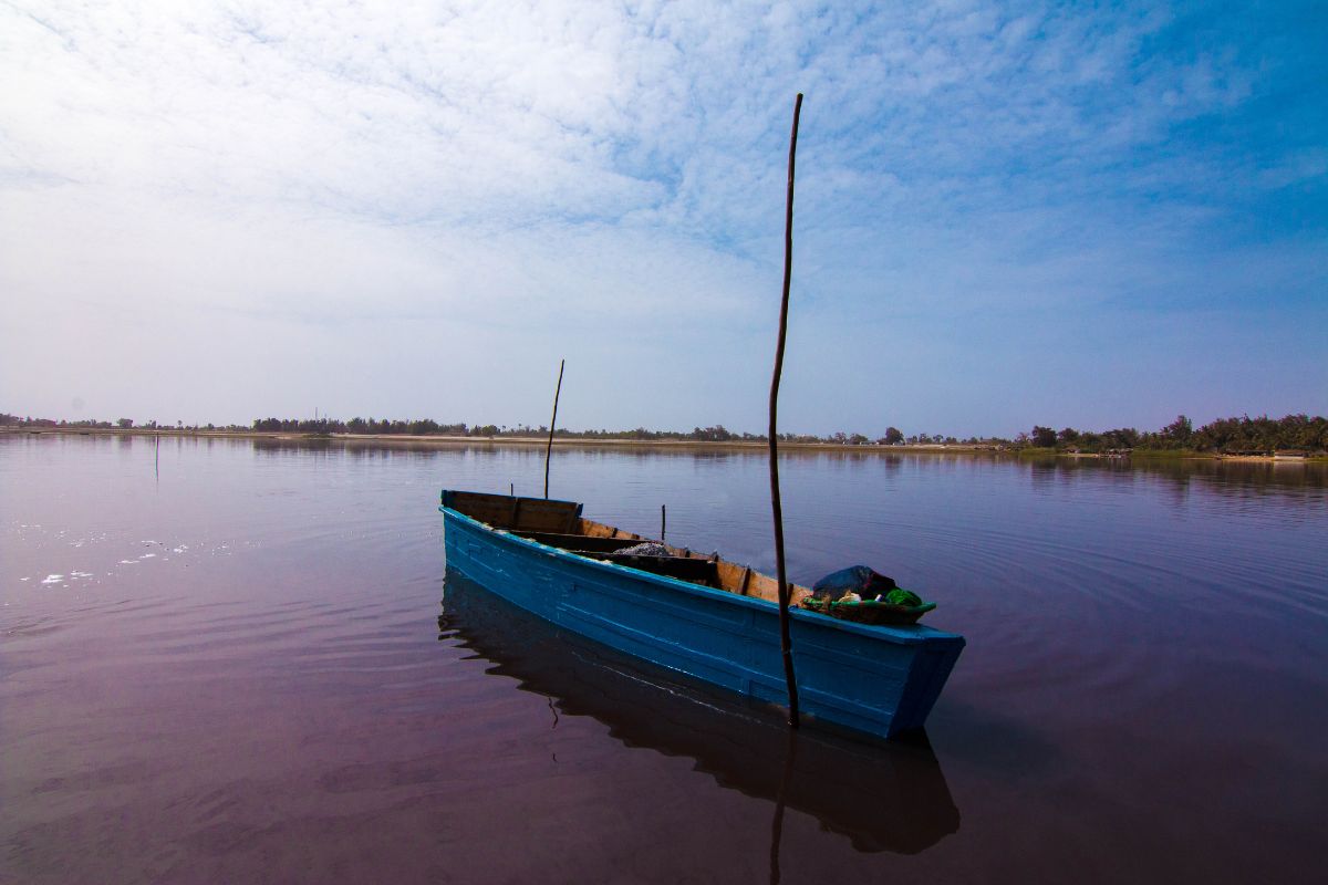 The pink Lake Retba in Senegal